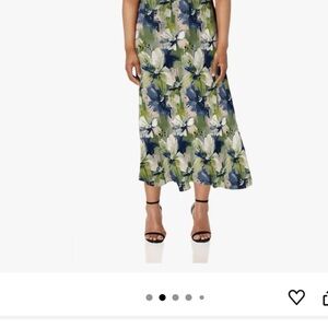 Floral Maxi Skirt in Green and Blue